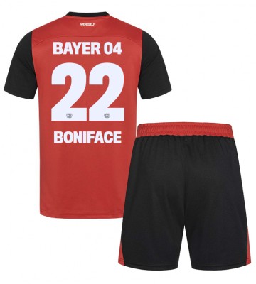 Bayer Leverkusen Victor Boniface #22 Domácí dres komplet pro Děti 2024-25 Krátkým Rukávem (+ Krátké kalhoty)